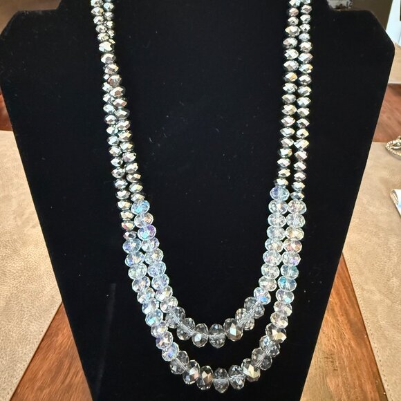 Anthropologie Opera-Length Double-Strand Crystal Necklace NWOT 20-22 inch - Picture 1 of 5